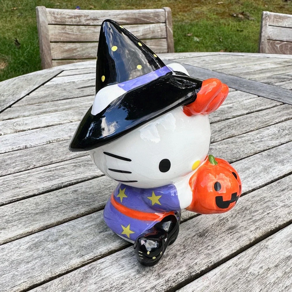 Blue Sky Sanrio Hello Kitty Halloween Witch Ceramic Figurine Pumpkin 2024 6.5